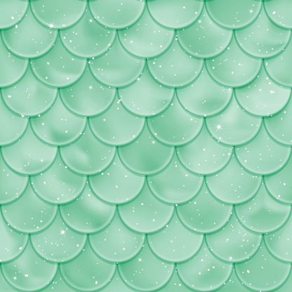 Green mermaid scale pattern with a shiny and sparkling effect.