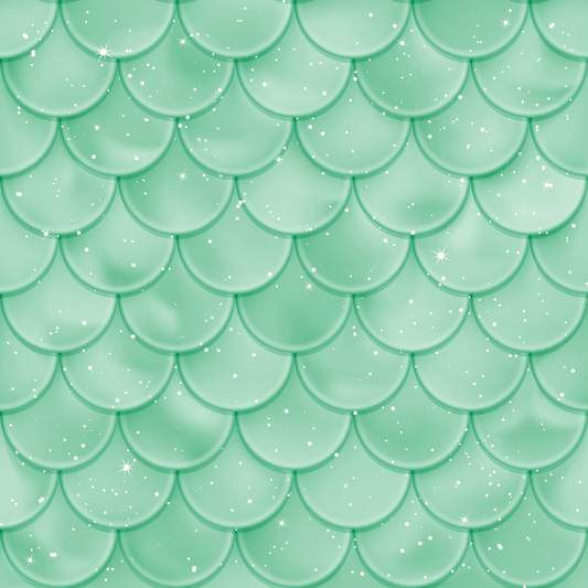 Green mermaid scale pattern with a shiny and sparkling effect.