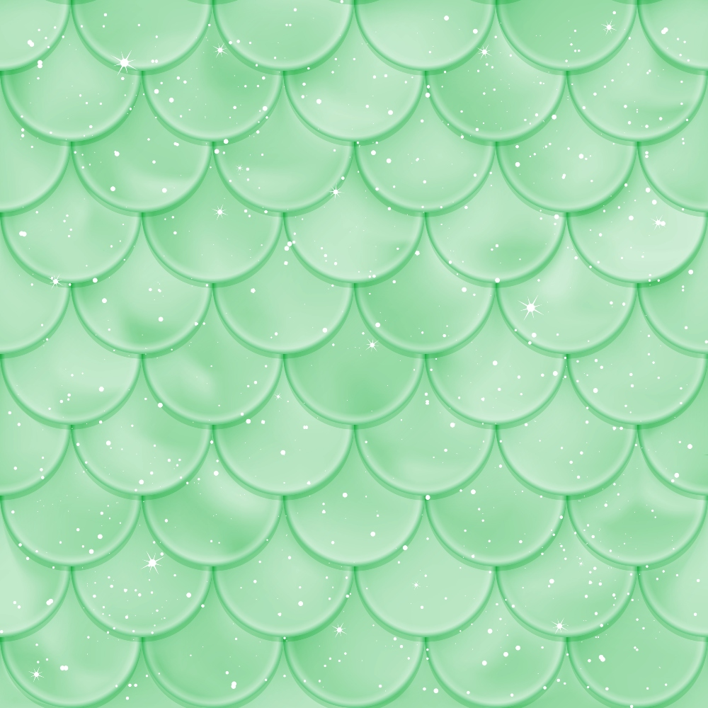 A textured pattern of green scales with a glossy finish and white specks resembling stars scattered across the surface.