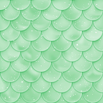 A textured pattern of green scales with a glossy finish and white specks resembling stars scattered across the surface.