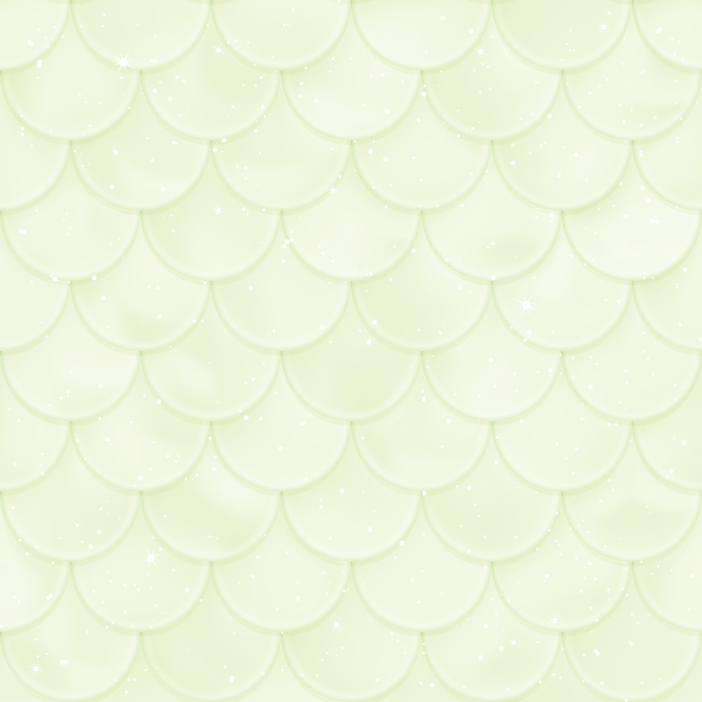 Seamless light green scallop pattern with subtle sparkles and highlights.