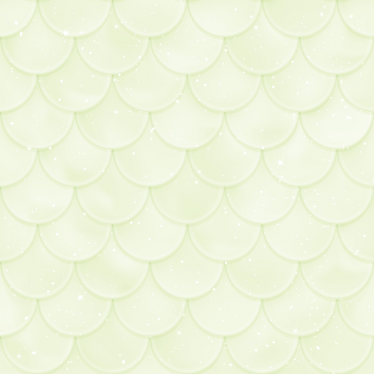 Seamless light green scallop pattern with subtle sparkles and highlights.