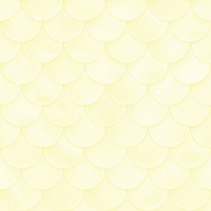 Repeating pattern of pale yellow scallop shapes, resembling fish scales, with a subtle sparkle effect.