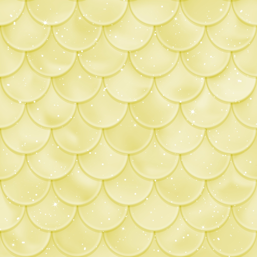 A pattern of overlapping yellow scales with a glossy texture and small white sparkles.