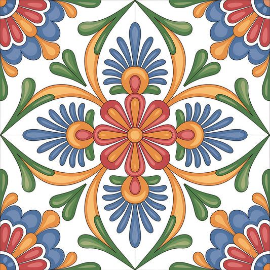 Mexican Talavera Pattern 1 Quilting Cotton Fabric