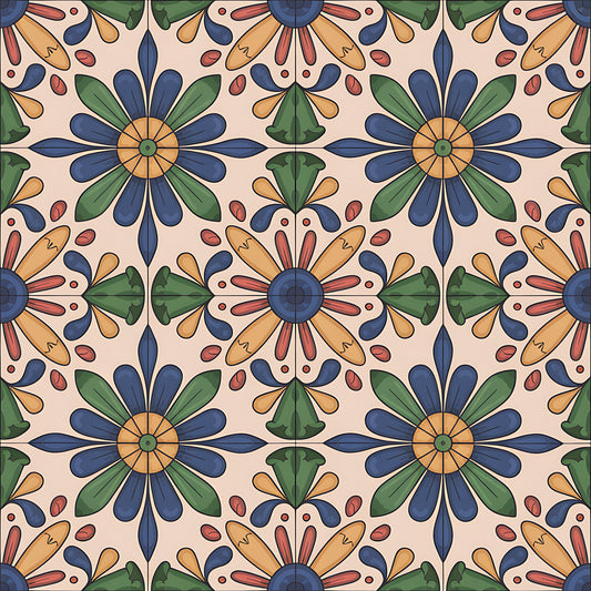 Mexican Talavera Pattern 10 Quilting Cotton Fabric
