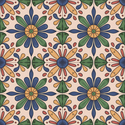 Mexican Talavera Pattern 10 Quilting Cotton Fabric