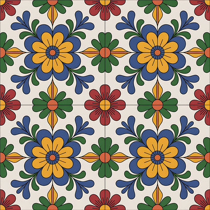 Mexican Talavera Pattern 11 Quilting Cotton Fabric