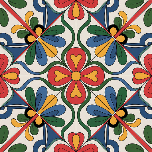 Mexican Talavera Pattern 12 Quilting Cotton Fabric