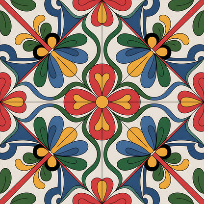 Mexican Talavera Pattern 12 Quilting Cotton Fabric