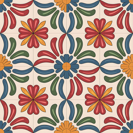 Mexican Talavera Pattern 13 Quilting Cotton Fabric