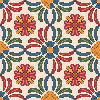 Mexican Talavera Pattern 13 Quilting Cotton Fabric