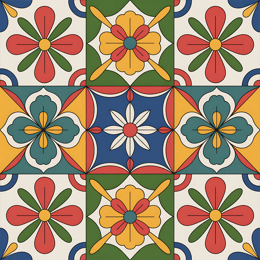 Mexican Talavera Pattern 14 Quilting Cotton Fabric