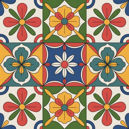 Mexican Talavera Pattern 14 Quilting Cotton Fabric