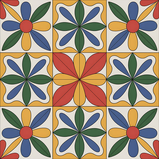 Mexican Talavera Pattern 15 Quilting Cotton Fabric