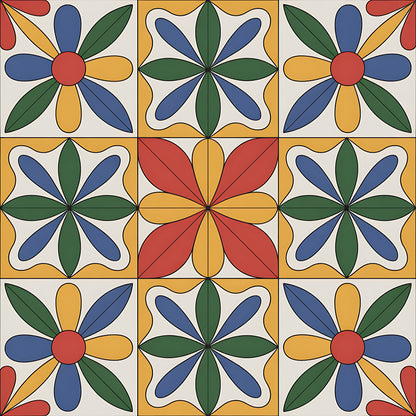 Mexican Talavera Pattern 15 Quilting Cotton Fabric