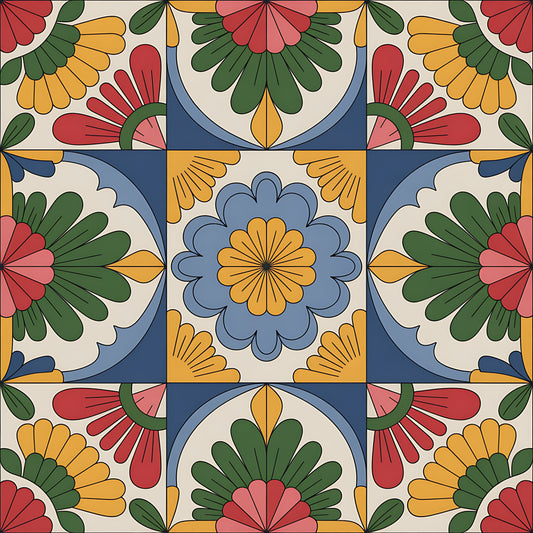 Mexican Talavera Pattern 16 Quilting Cotton Fabric