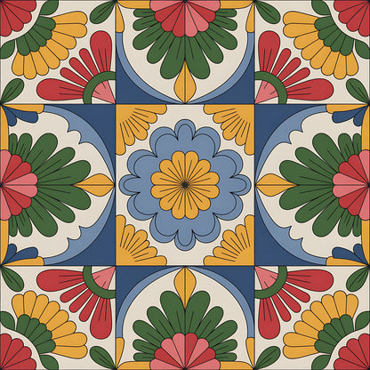 Mexican Talavera Pattern 16 Quilting Cotton Fabric