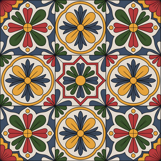 Mexican Talavera Pattern 17 Quilting Cotton Fabric