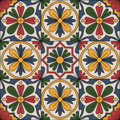 Mexican Talavera Pattern 17 Quilting Cotton Fabric