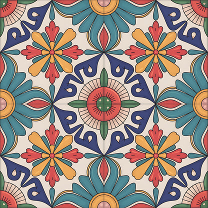 Mexican Talavera Pattern 18 Quilting Cotton Fabric