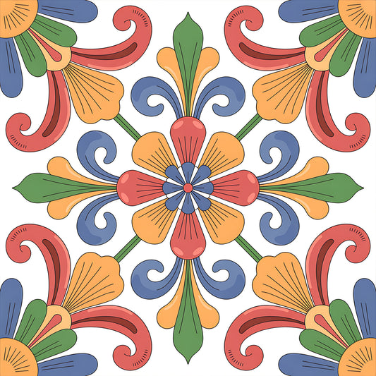Mexican Talavera Pattern 2 Quilting Cotton Fabric