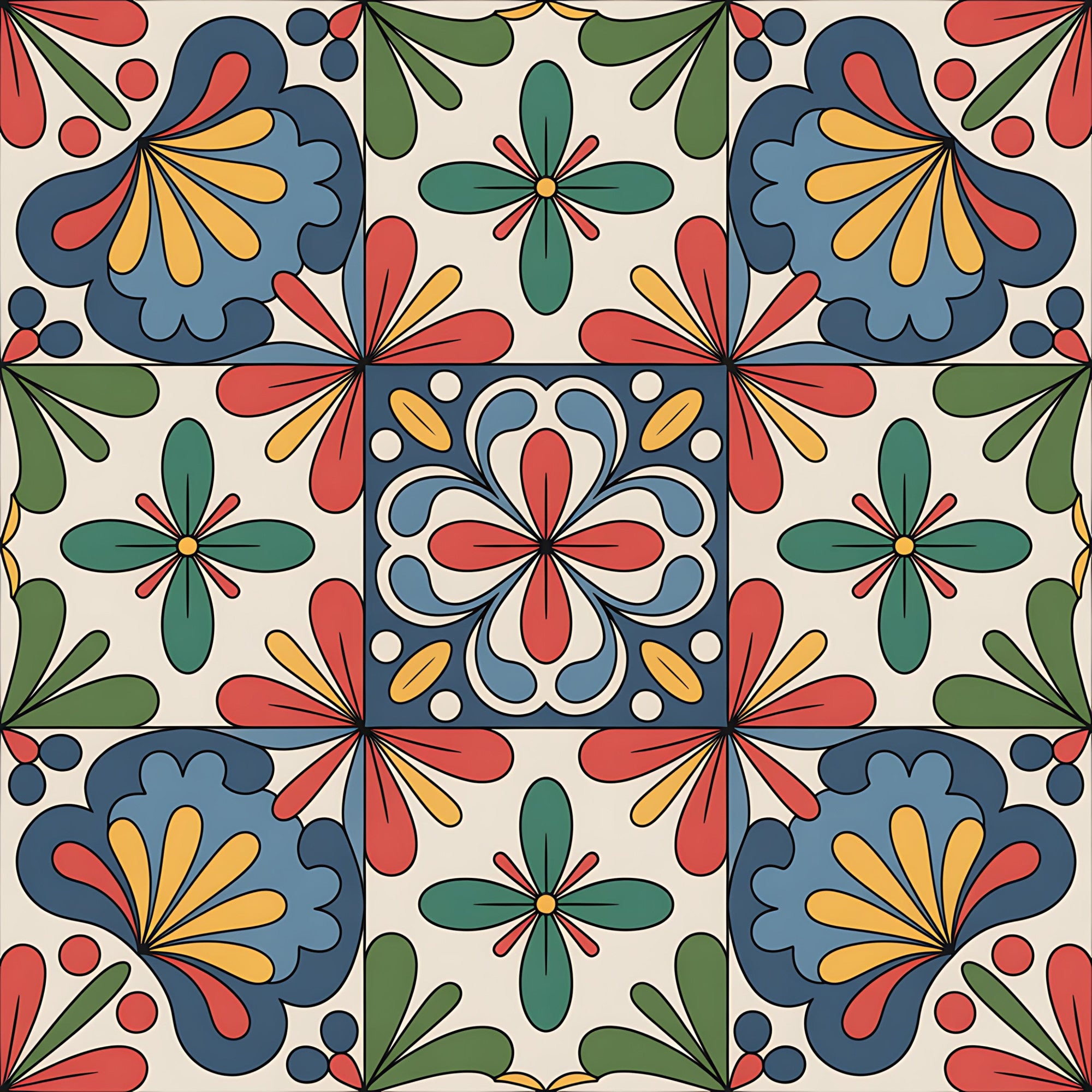 Mexican Talavera Pattern 20 Quilting Cotton Fabric – FabricMegaStore.com