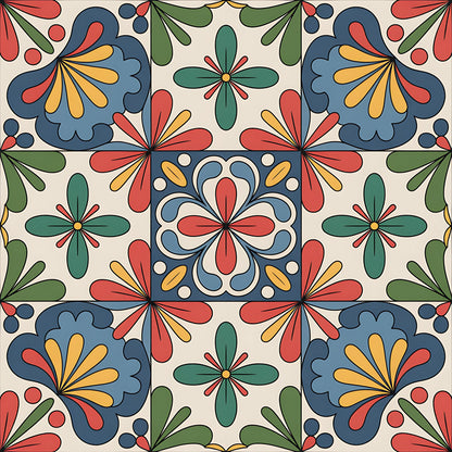 Mexican Talavera Pattern 20 Quilting Cotton Fabric