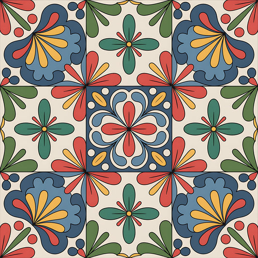 Mexican Talavera Pattern 20 Quilting Cotton Fabric