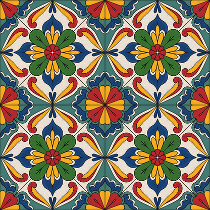 Mexican Talavera Pattern 21 Quilting Cotton Fabric