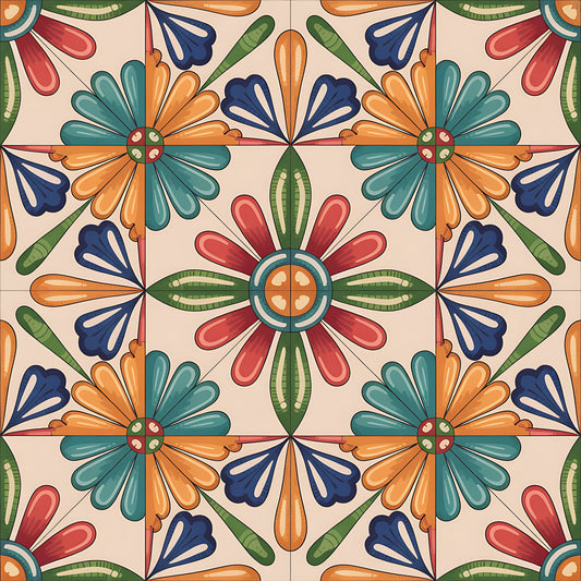 Mexican Talavera Pattern 22 Quilting Cotton Fabric