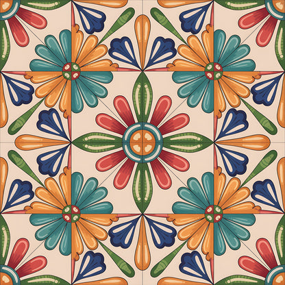 Mexican Talavera Pattern 22 Quilting Cotton Fabric