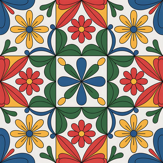 Mexican Talavera Pattern 24 Quilting Cotton Fabric