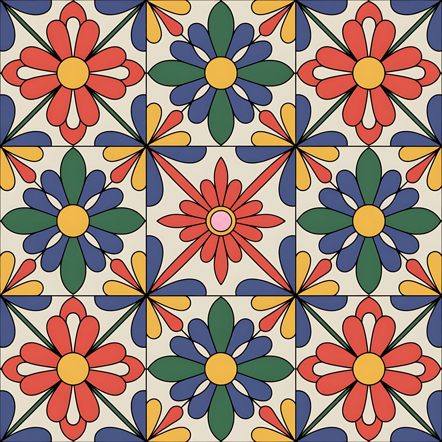 Mexican Talavera Pattern 25 Quilting Cotton Fabric