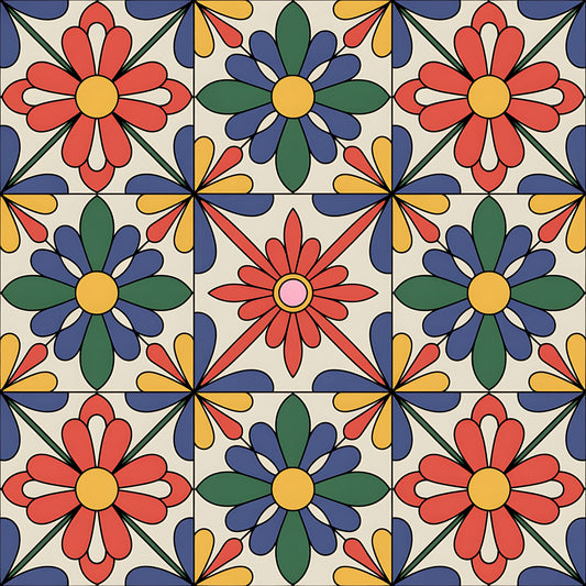 Mexican Talavera Pattern 25 Quilting Cotton Fabric