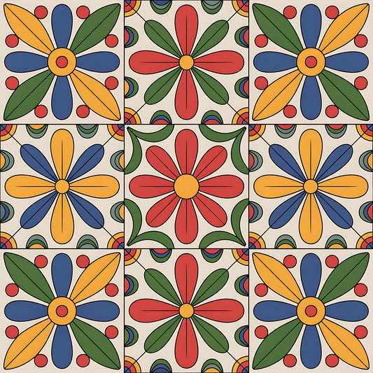 Mexican Talavera Pattern 26 Quilting Cotton Fabric