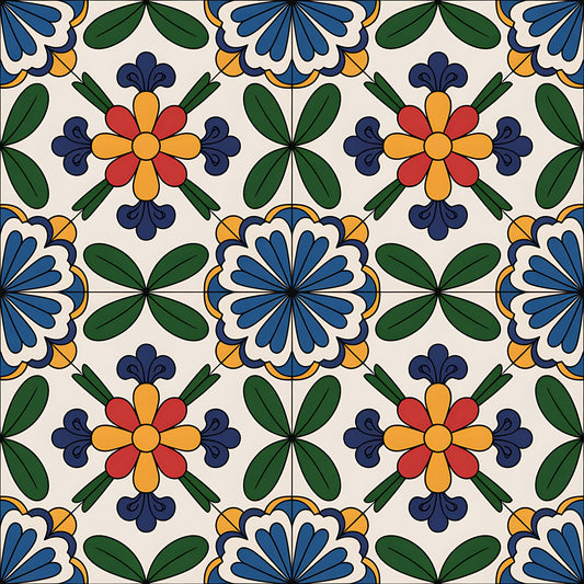 Mexican Talavera Pattern 27 Quilting Cotton Fabric