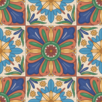 Mexican Talavera Pattern 28 Quilting Cotton Fabric