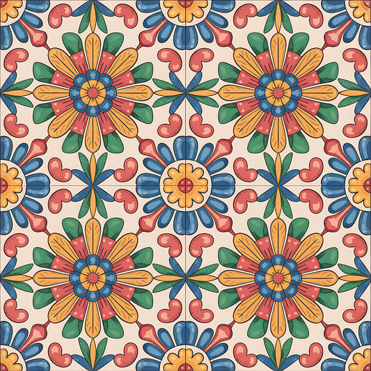 Mexican Talavera Pattern 29 Quilting Cotton Fabric