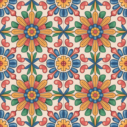 Mexican Talavera Pattern 29 Quilting Cotton Fabric