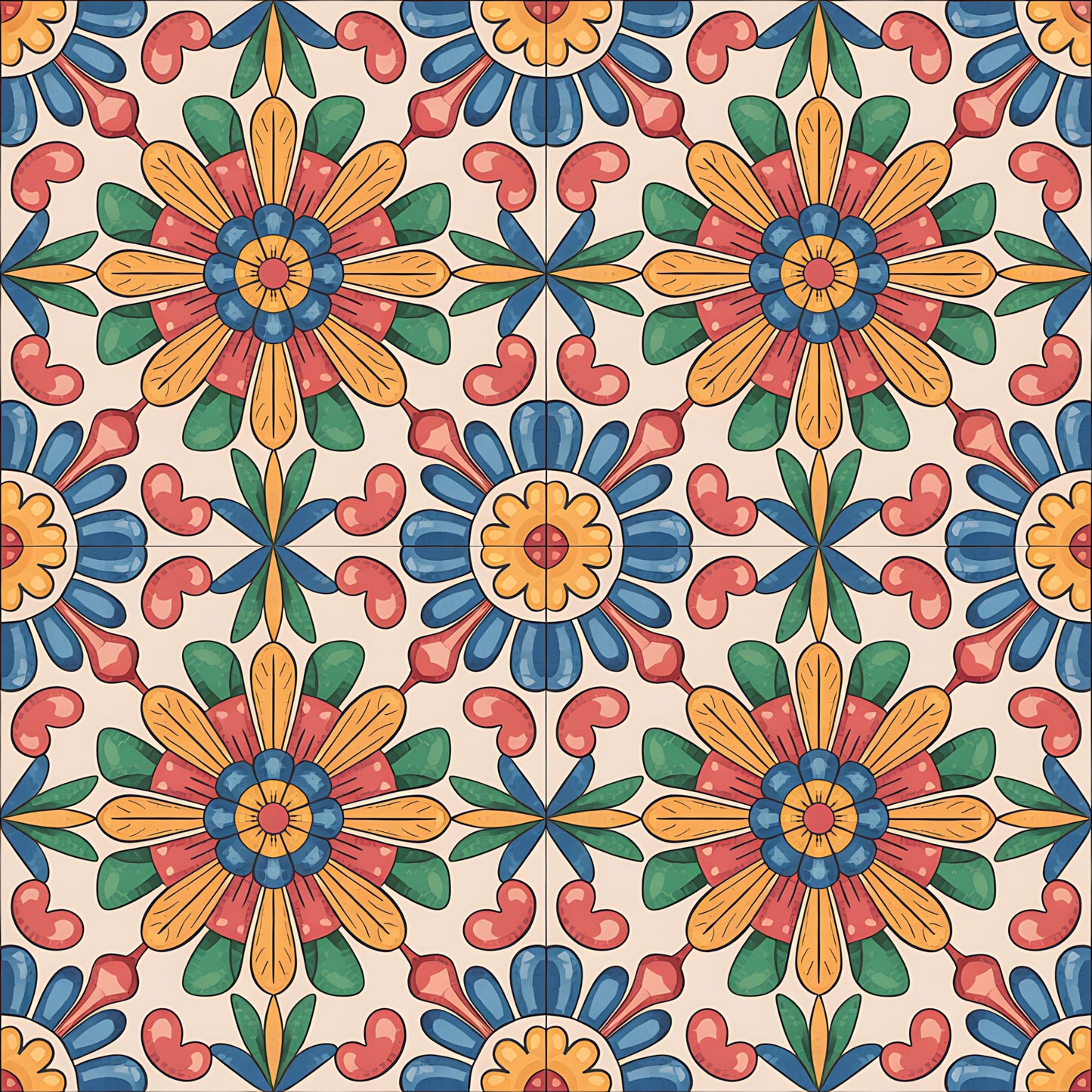 Mexican Talavera Pattern 29 Quilting Cotton Fabric