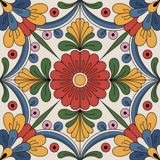 Mexican Talavera Pattern 3 Quilting Cotton Fabric