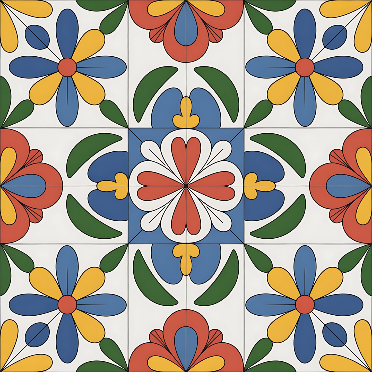 Mexican Talavera Pattern 30 Quilting Cotton Fabric
