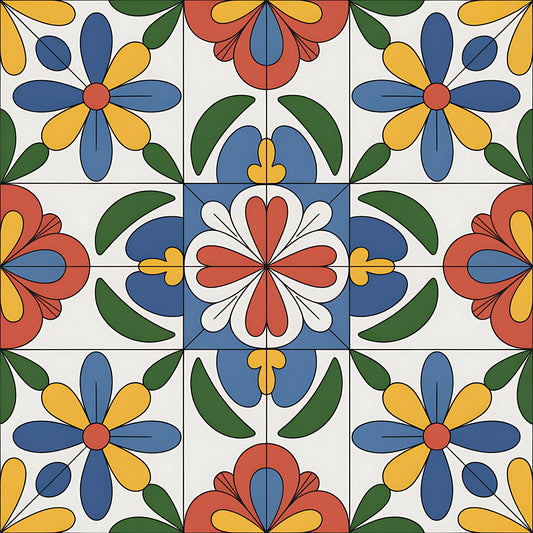 Mexican Talavera Pattern 30 Quilting Cotton Fabric