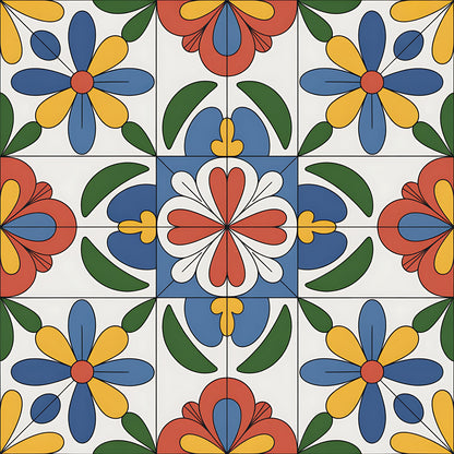 Mexican Talavera Pattern 30 Quilting Cotton Fabric