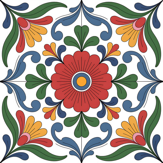 Mexican Talavera Pattern 4 Quilting Cotton Fabric