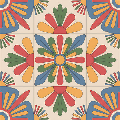 Mexican Talavera Pattern 5 Quilting Cotton Fabric