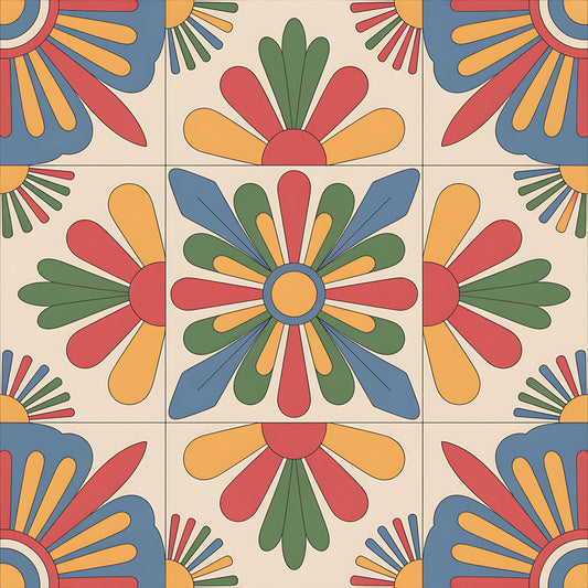 Mexican Talavera Pattern 5 Quilting Cotton Fabric