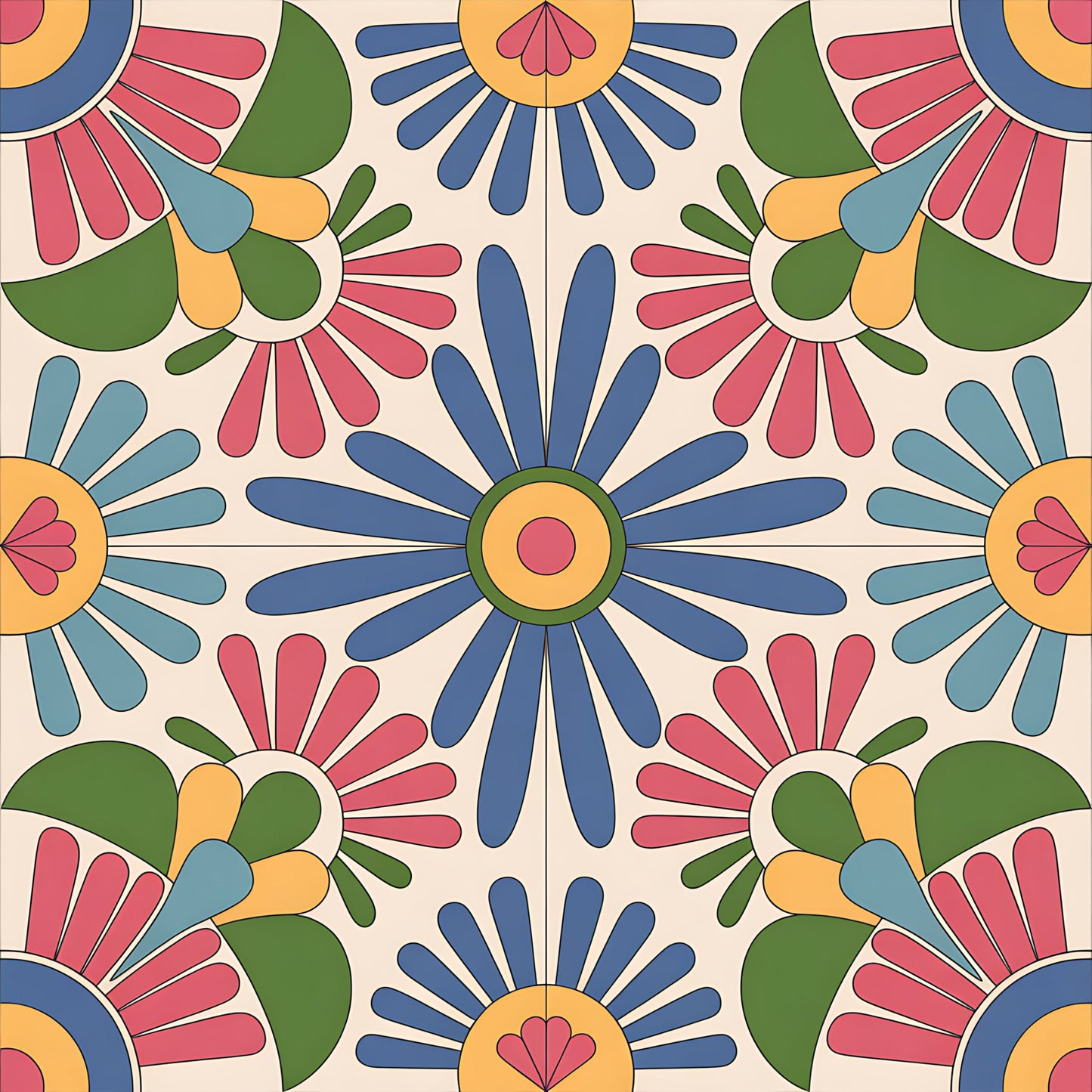 Mexican Talavera Pattern 6 Quilting Cotton Fabric