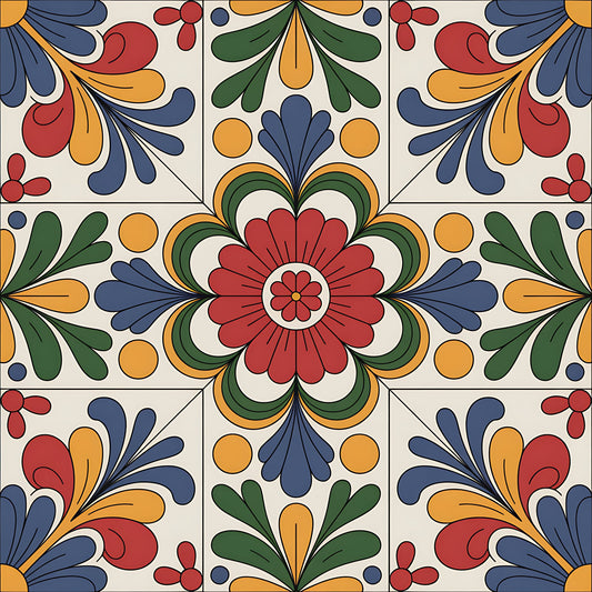 Mexican Talavera Pattern 7 Quilting Cotton Fabric